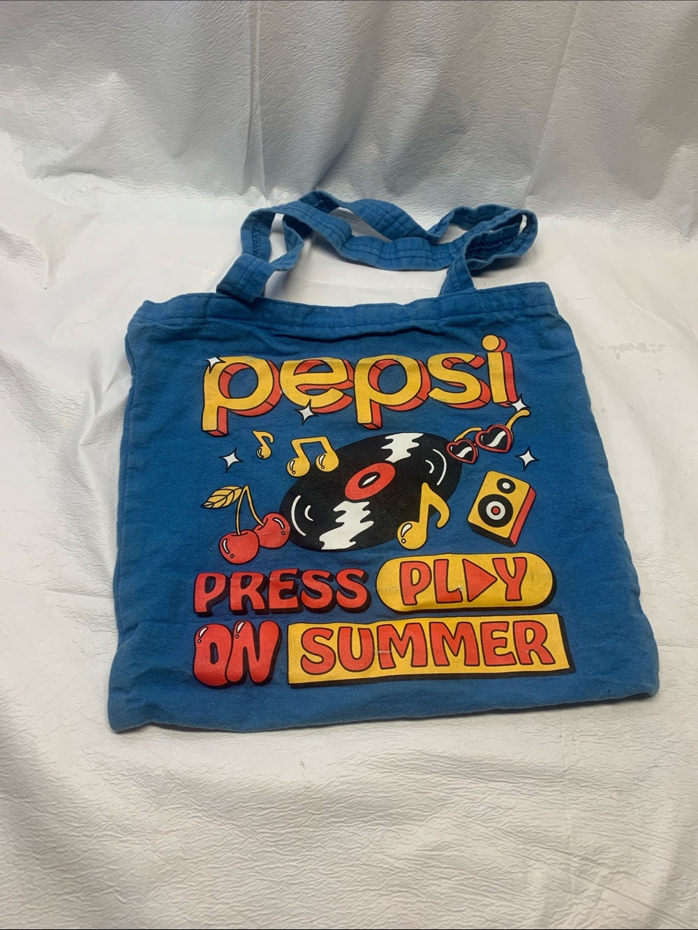 Pepsi Blue Kids Tote Bag with Retro Summer Print